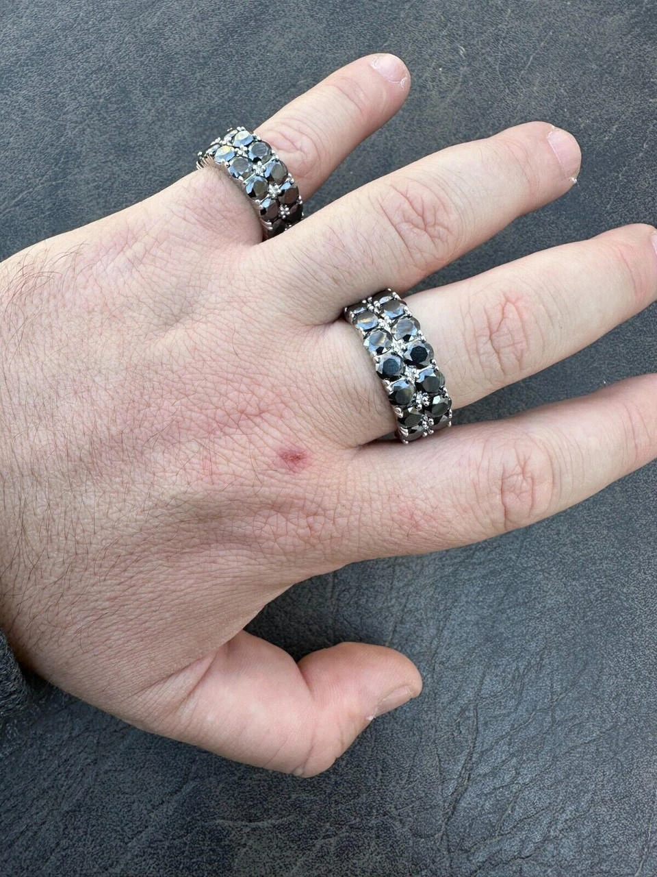 Black Moissanite Ring Real 925 Silver Hip Hop Iced Tennis Band 10mm Pass Tester 6 Black Moissanite Ring Real 925 Silver Hip Hop Iced Tennis Band 10mm Pass Tester - Image 4