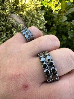 Black Moissanite Ring Real 925 Silver Oxidized Rhodium Hip Hop Iced Tennis Band 24 Black Moissanite Ring Real 925 Silver Oxidized Rhodium Hip Hop Iced Tennis Band -Harlem Bling Shop harlembling black moissanite ring real 925 silver oxidized rhodium hip hop iced tennis band 10299.1679513049