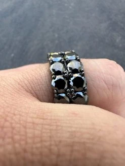 Black Moissanite Ring Real 925 Silver Oxidized Rhodium Hip Hop Iced Tennis Band 27 Black Moissanite Ring Real 925 Silver Oxidized Rhodium Hip Hop Iced Tennis Band -Harlem Bling Shop harlembling black moissanite ring real 925 silver oxidized rhodium hip hop iced tennis band 40143.1679512944