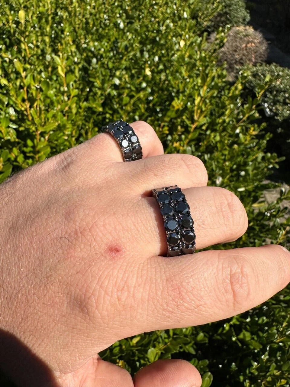 Black Moissanite Ring Real 925 Silver Oxidized Rhodium Hip Hop Iced Tennis Band 17 Black Moissanite Ring Real 925 Silver Oxidized Rhodium Hip Hop Iced Tennis Band - Image 15