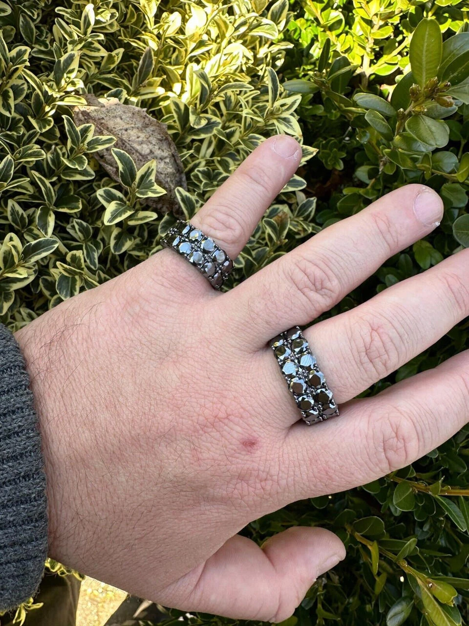 Black Moissanite Ring Real 925 Silver Oxidized Rhodium Hip Hop Iced Tennis Band 19 Black Moissanite Ring Real 925 Silver Oxidized Rhodium Hip Hop Iced Tennis Band - Image 17