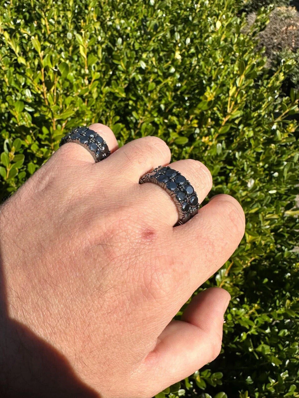 Black Moissanite Ring Real 925 Silver Oxidized Rhodium Hip Hop Iced Tennis Band 18 Black Moissanite Ring Real 925 Silver Oxidized Rhodium Hip Hop Iced Tennis Band - Image 16