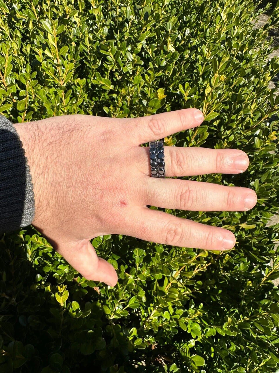 Black Moissanite Ring Real 925 Silver Oxidized Rhodium Hip Hop Iced Tennis Band 22 Black Moissanite Ring Real 925 Silver Oxidized Rhodium Hip Hop Iced Tennis Band - Image 20