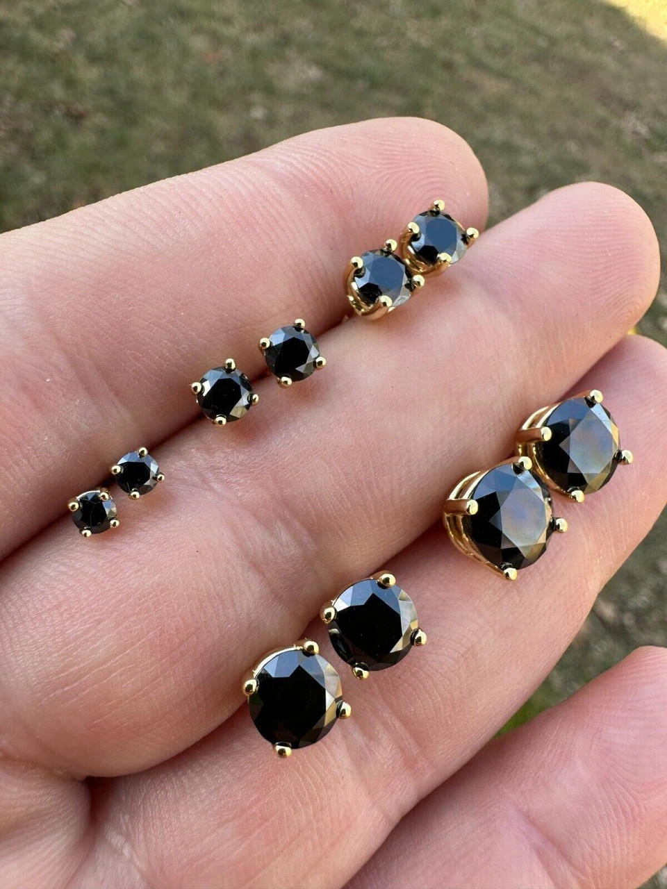 Black Moissanite Screwback Stud Earrings 14k Gold 925 Silver 3-8mm Passes Tester 18 Black Moissanite Screwback Stud Earrings 14k Gold 925 Silver 3-8mm Passes Tester - Image 16