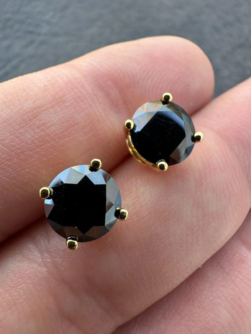 Black Moissanite Screwback Stud Earrings 14k Gold 925 Silver 3-8mm Passes Tester 21 Black Moissanite Screwback Stud Earrings 14k Gold 925 Silver 3-8mm Passes Tester - Image 19