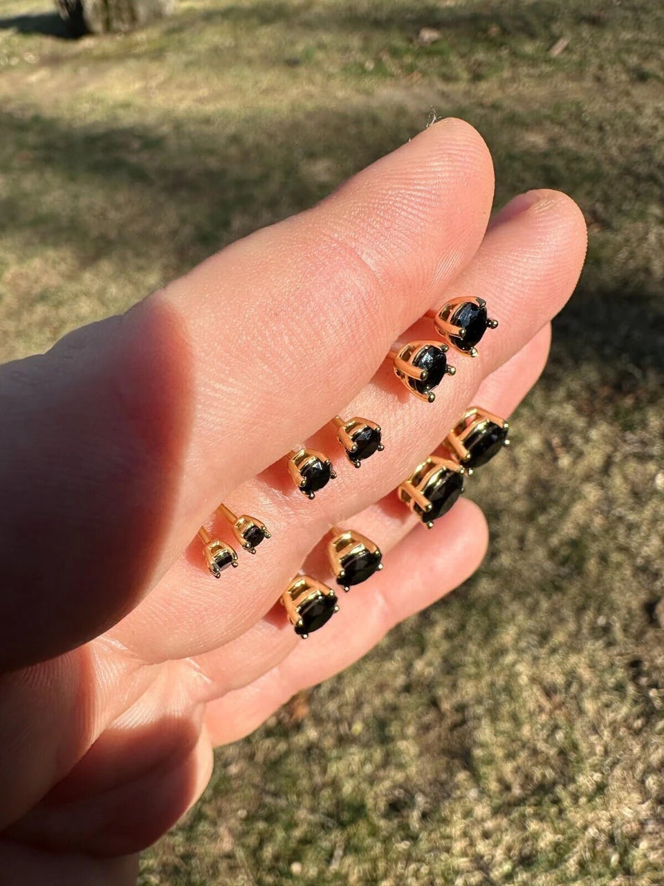 Black Moissanite Screwback Stud Earrings 14k Gold 925 Silver 3-8mm Passes Tester 8 Black Moissanite Screwback Stud Earrings 14k Gold 925 Silver 3-8mm Passes Tester - Image 6