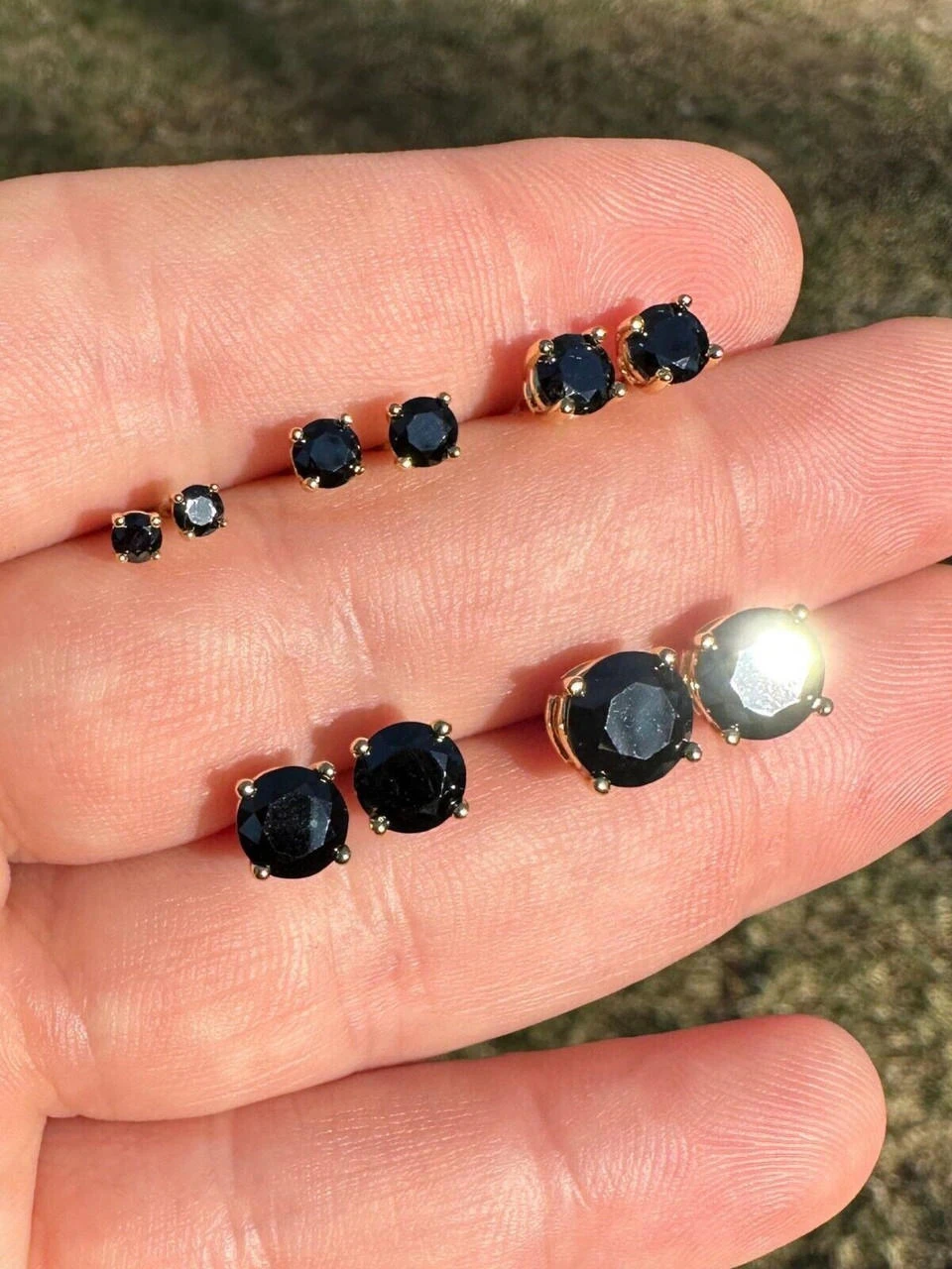 Black Moissanite Screwback Stud Earrings 14k Gold 925 Silver 3-8mm Passes Tester 5 Black Moissanite Screwback Stud Earrings 14k Gold 925 Silver 3-8mm Passes Tester - Image 3