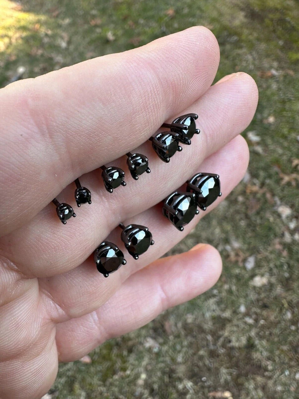 Black Moissanite Screwback Stud Earrings Oxidized Rhodium 925 Silver 3-8mm Pass Diamond Tester 16 Black Moissanite Screwback Stud Earrings Oxidized Rhodium 925 Silver 3-8mm Pass Diamond Tester - Image 14