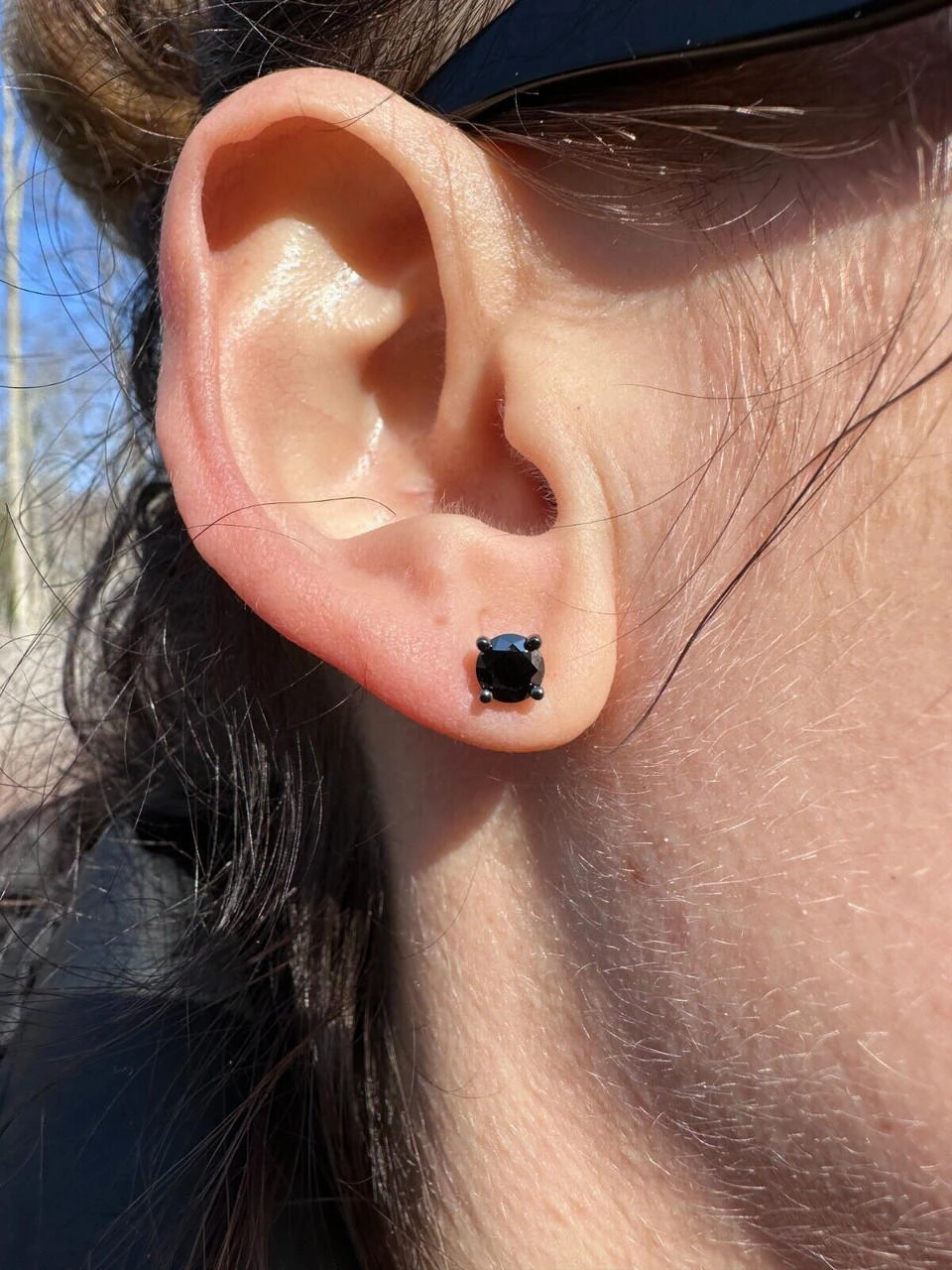 Black Moissanite Screwback Stud Earrings Oxidized Rhodium 925 Silver 3-8mm Pass Diamond Tester 4 Black Moissanite Screwback Stud Earrings Oxidized Rhodium 925 Silver 3-8mm Pass Diamond Tester - Image 2