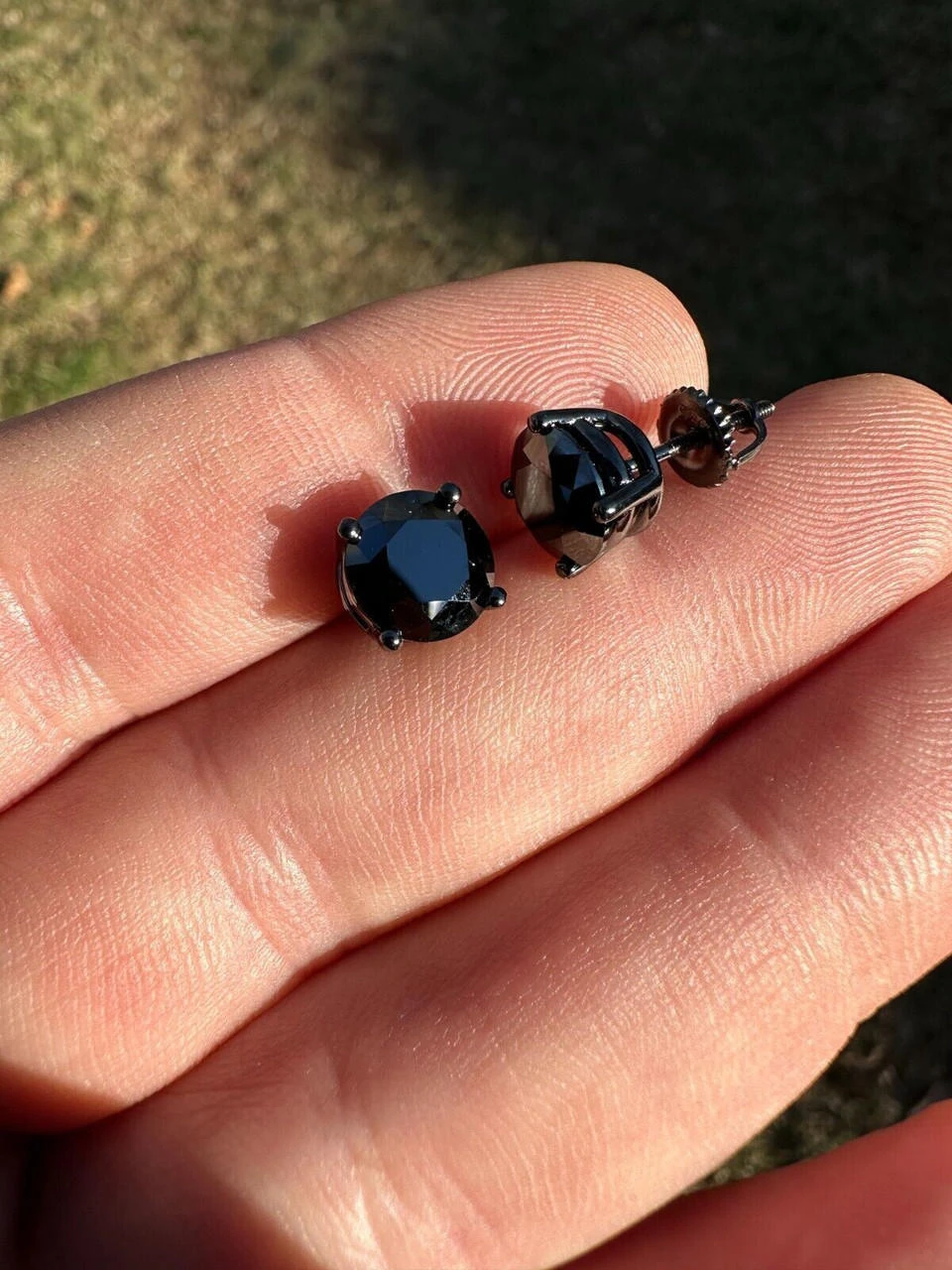 Black Moissanite Screwback Stud Earrings Oxidized Rhodium 925 Silver 3-8mm Pass Diamond Tester 15 Black Moissanite Screwback Stud Earrings Oxidized Rhodium 925 Silver 3-8mm Pass Diamond Tester - Image 13