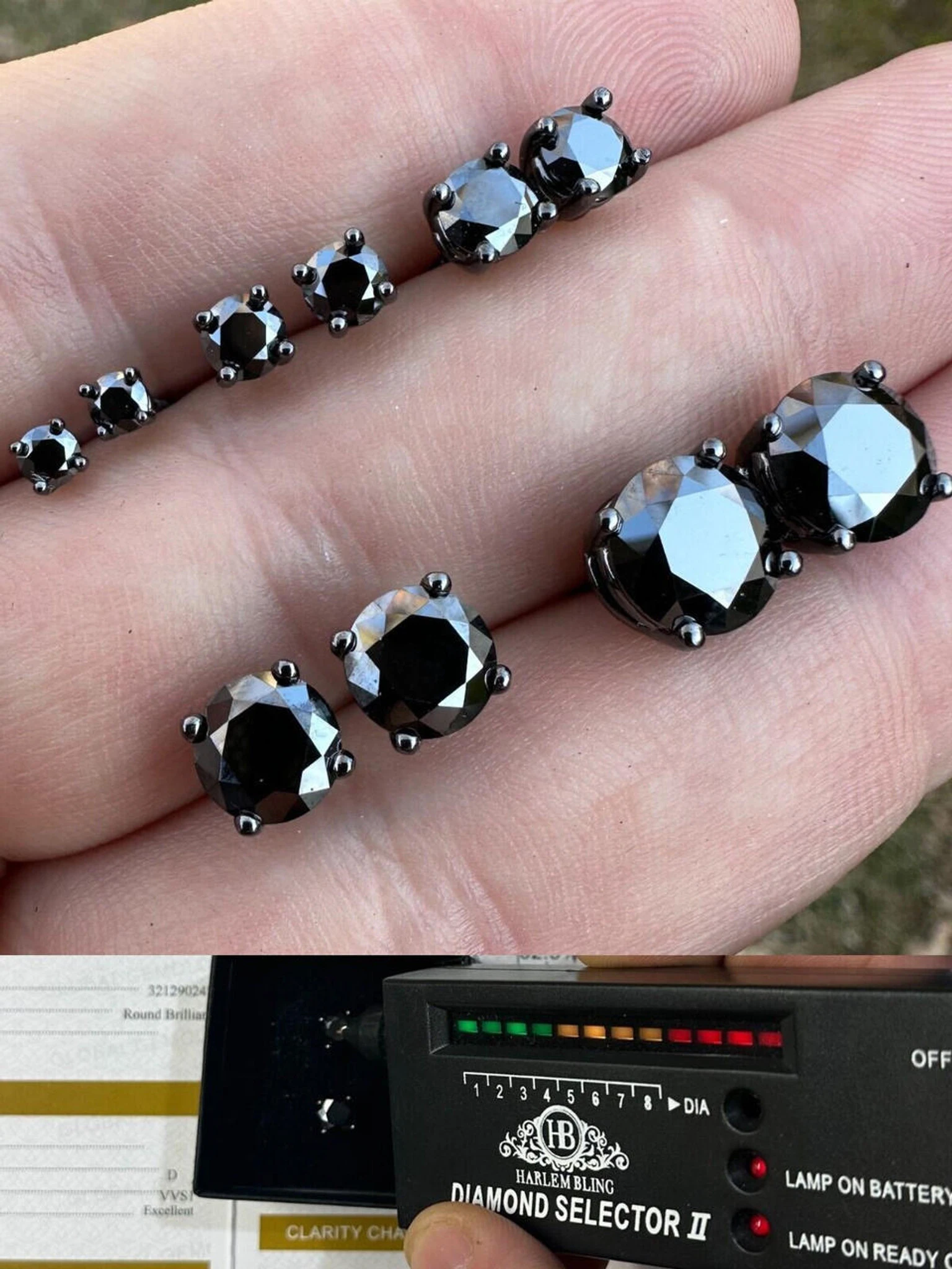 Black Moissanite Screwback Stud Earrings Oxidized Rhodium 925 Silver 3-8mm Pass Diamond Tester 3 Black Moissanite Screwback Stud Earrings Oxidized Rhodium 925 Silver 3-8mm Pass Diamond Tester