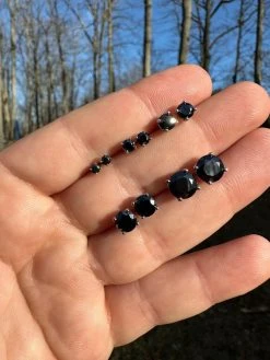 Black Moissanite Screwback Stud Earrings Real 925 Silver 3-8mm Pass Tester -Harlem Bling Shop harlembling black moissanite screwback stud earrings real 925 silver 3 8mm pass tester 15848.1676744573