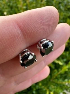 Black Moissanite Screwback Stud Earrings Real 925 Silver 3-8mm Pass Tester -Harlem Bling Shop harlembling black moissanite screwback stud earrings real 925 silver 3 8mm pass tester 27913.1676744585