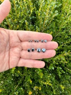 Black Moissanite Screwback Stud Earrings Real 925 Silver 3-8mm Pass Tester -Harlem Bling Shop harlembling black moissanite screwback stud earrings real 925 silver 3 8mm pass tester 46174.1676744575