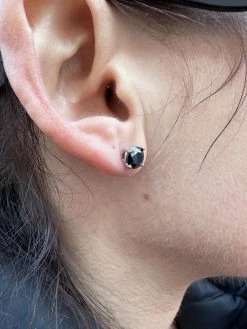 Black Moissanite Screwback Stud Earrings Real 925 Silver 3-8mm Pass Tester -Harlem Bling Shop harlembling black moissanite screwback stud earrings real 925 silver 3 8mm pass tester 98444.1676744597