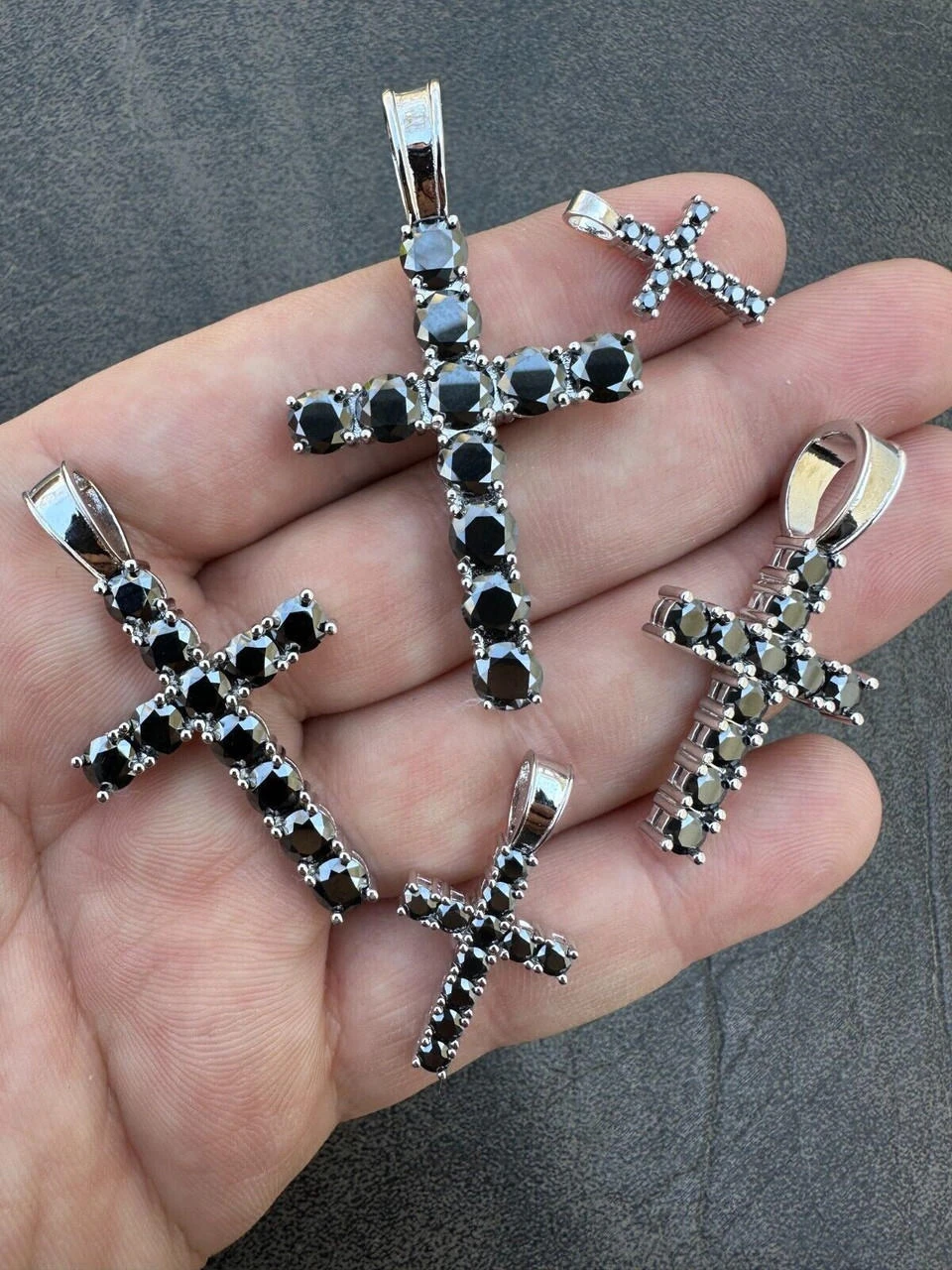Black MOISSANITE Stone Real 925 Silver Tennis Cross Iced Pendant Necklace HipHop 15 Black MOISSANITE Stone Real 925 Silver Tennis Cross Iced Pendant Necklace HipHop - Image 13
