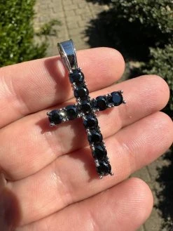 Black MOISSANITE Stone Real 925 Silver Tennis Cross Iced Pendant Necklace HipHop 29 Black MOISSANITE Stone Real 925 Silver Tennis Cross Iced Pendant Necklace HipHop -Harlem Bling Shop harlembling black moissanite stone real 925 silver tennis cross iced pendant necklace hiphop 55525.1679599496