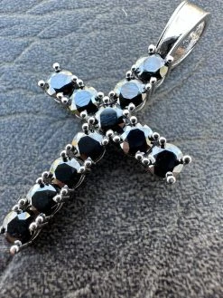 Black MOISSANITE Stone Real 925 Silver Tennis Cross Iced Pendant Necklace HipHop 32 Black MOISSANITE Stone Real 925 Silver Tennis Cross Iced Pendant Necklace HipHop -Harlem Bling Shop harlembling black moissanite stone real 925 silver tennis cross iced pendant necklace hiphop 95355.1679599499