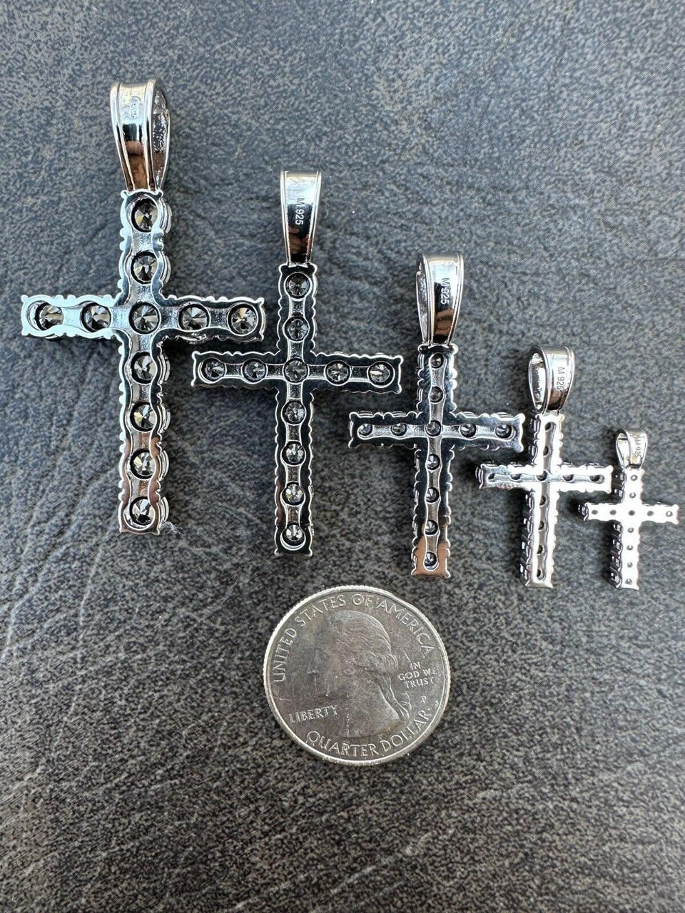 Black MOISSANITE Stone Real 925 Silver Tennis Cross Iced Pendant Necklace HipHop 17 Black MOISSANITE Stone Real 925 Silver Tennis Cross Iced Pendant Necklace HipHop - Image 15