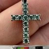 Blue Green MOISSANITE Real 925 Silver Iced Cross Pendant Diamond Passes Tester 2 Blue Green MOISSANITE Real 925 Silver Iced Cross Pendant Diamond Passes Tester -Harlem Bling Shop harlembling blue green moissanite real 925 silver iced cross pendant diamond passes tester 17031.1670514686