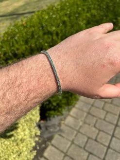 Blue Green MOISSANITE Tennis Bracelet 925 Sterling Silver Pass Diamond Test 3mm -Harlem Bling Shop harlembling blue green moissanite tennis bracelet 925 sterling silver pass diamond test 3mm 05372.1664362080