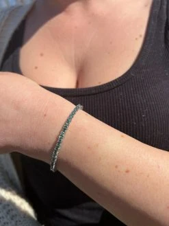 Blue Green MOISSANITE Tennis Bracelet 925 Sterling Silver Pass Diamond Test 3mm -Harlem Bling Shop harlembling blue green moissanite tennis bracelet 925 sterling silver pass diamond test 3mm 49581.1664360299