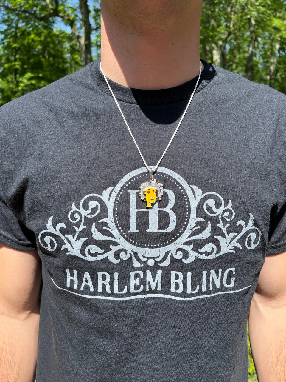 Cryptopunk NFT #2 Girl W. Afro Iced Pendant Necklace Solid 925 Silver / 14k Gold Crypto Punk 5 Cryptopunk NFT #2 Girl W. Afro Iced Pendant Necklace Solid 925 Silver / 14k Gold Crypto Punk - Image 3