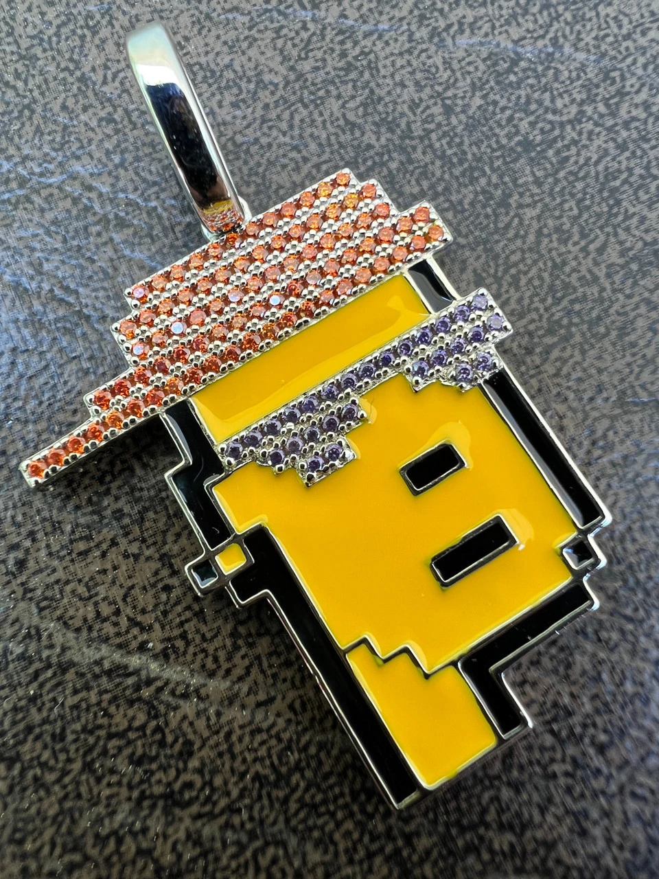 Cryptopunk NFT #3 Guy W. Red Cap Iced Pendant Necklace Solid 925 Silver / 14k Gold Crypto Punk 10 Cryptopunk NFT #3 Guy W. Red Cap Iced Pendant Necklace Solid 925 Silver / 14k Gold Crypto Punk - Image 8