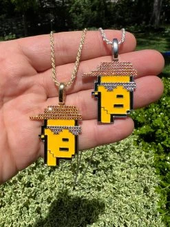 Cryptopunk NFT #3 Guy W. Red Cap Iced Pendant Necklace Solid 925 Silver / 14k Gold Crypto Punk 20 Cryptopunk NFT #3 Guy W. Red Cap Iced Pendant Necklace Solid 925 Silver / 14k Gold Crypto Punk -Harlem Bling Shop harlembling cryptopunk nft 3 guy w red cap iced pendant necklace solid 925 silver 14k gold crypto punk 97659.1664301707