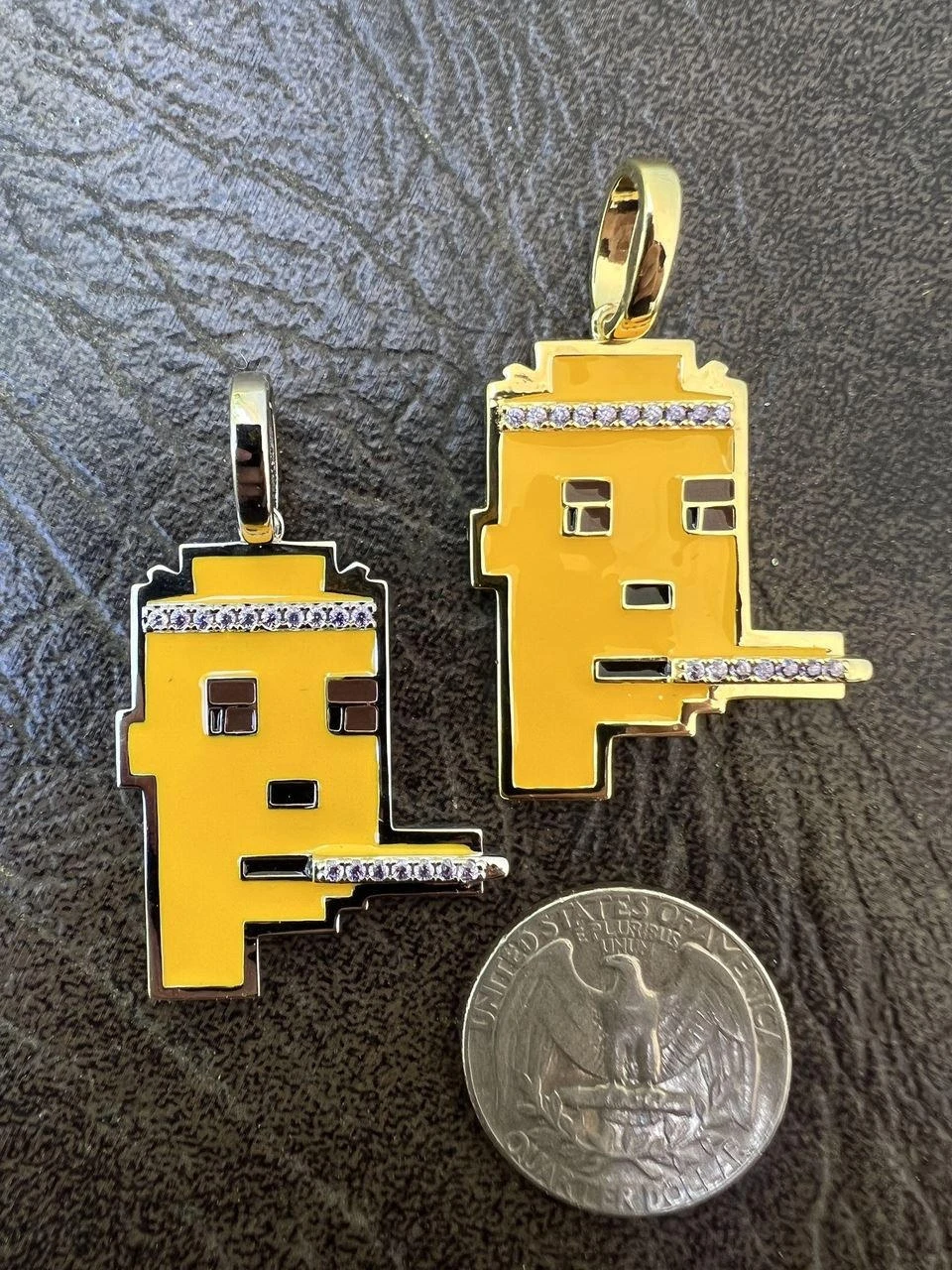 Cryptopunk NFT #4 Guy Smoking Blunt Iced Pendant Necklace Solid 925 Silver / 14k 10 Cryptopunk NFT #4 Guy Smoking Blunt Iced Pendant Necklace Solid 925 Silver / 14k - Image 8