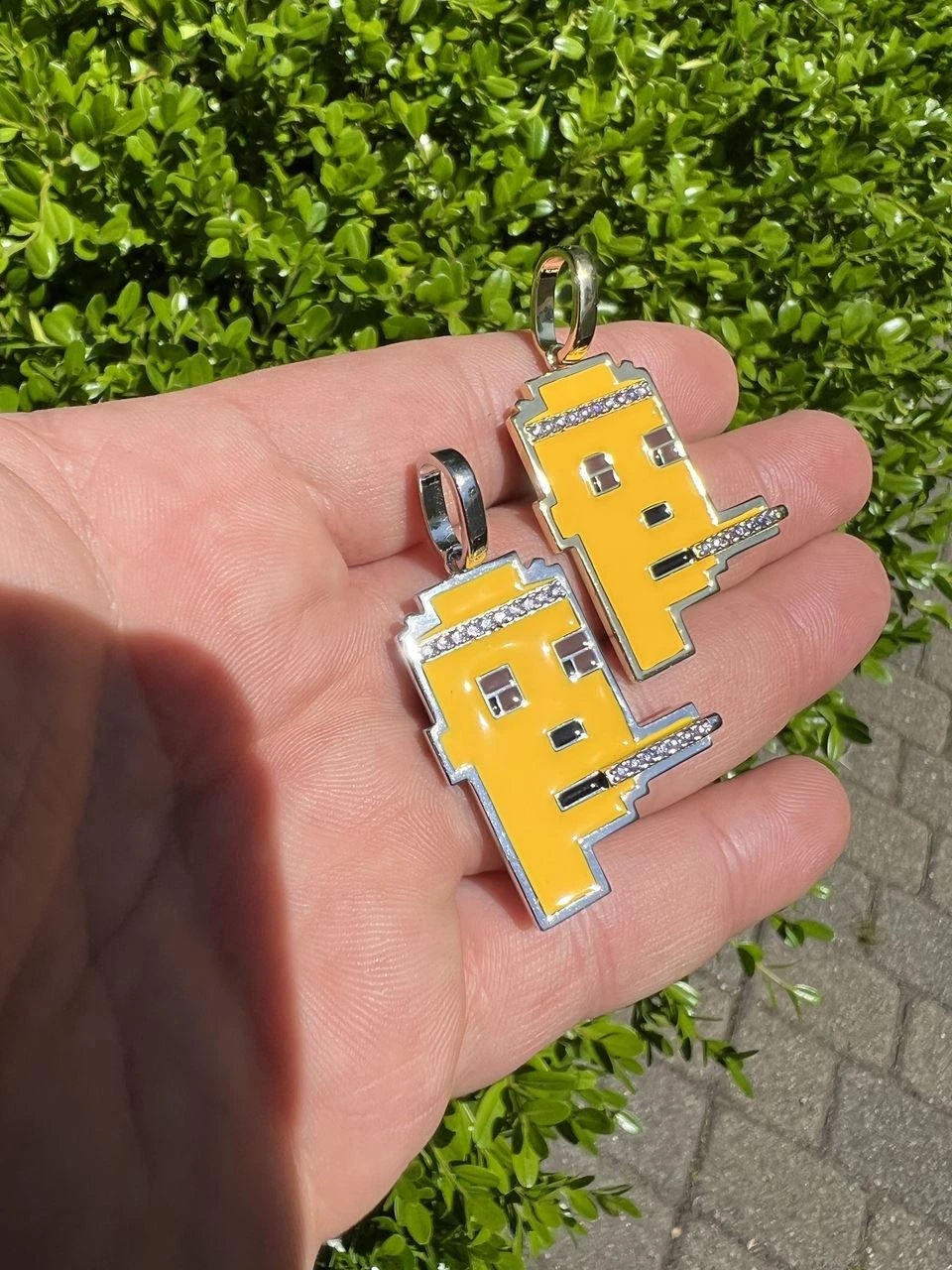 Cryptopunk NFT #4 Guy Smoking Blunt Iced Pendant Necklace Solid 925 Silver / 14k 7 Cryptopunk NFT #4 Guy Smoking Blunt Iced Pendant Necklace Solid 925 Silver / 14k - Image 5