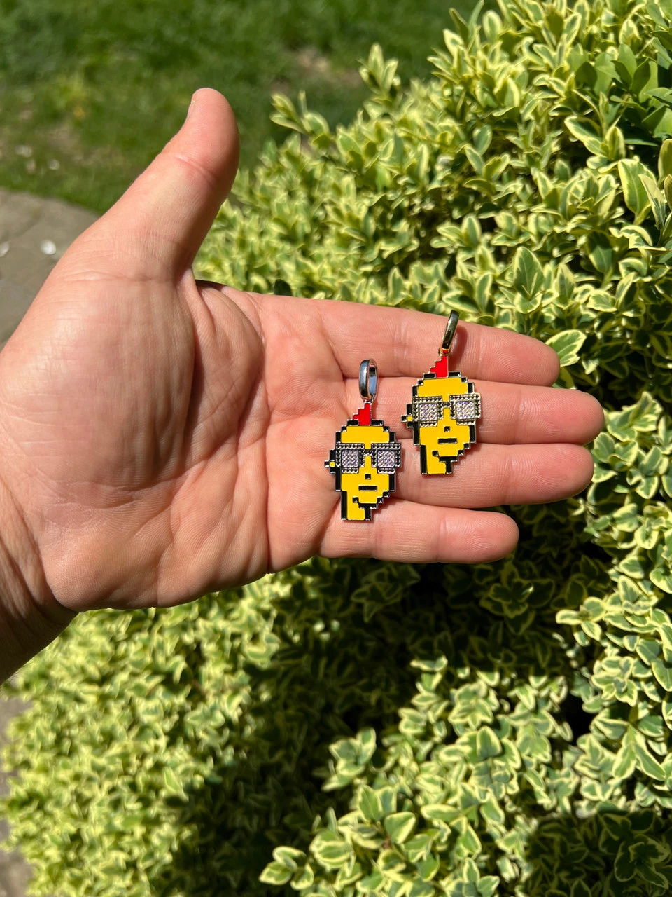 Cryptopunk NFT Pendant #1 Guy W. Glasses Iced Pendant Necklace Solid 925 Silver / 14k Gold Crypto Punk 7 Cryptopunk NFT Pendant #1 Guy W. Glasses Iced Pendant Necklace Solid 925 Silver / 14k Gold Crypto Punk - Image 5