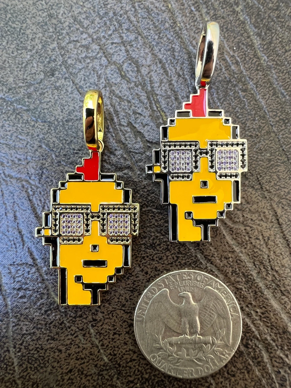 Cryptopunk NFT Pendant #1 Guy W. Glasses Iced Pendant Necklace Solid 925 Silver / 14k Gold Crypto Punk 13 Cryptopunk NFT Pendant #1 Guy W. Glasses Iced Pendant Necklace Solid 925 Silver / 14k Gold Crypto Punk - Image 11