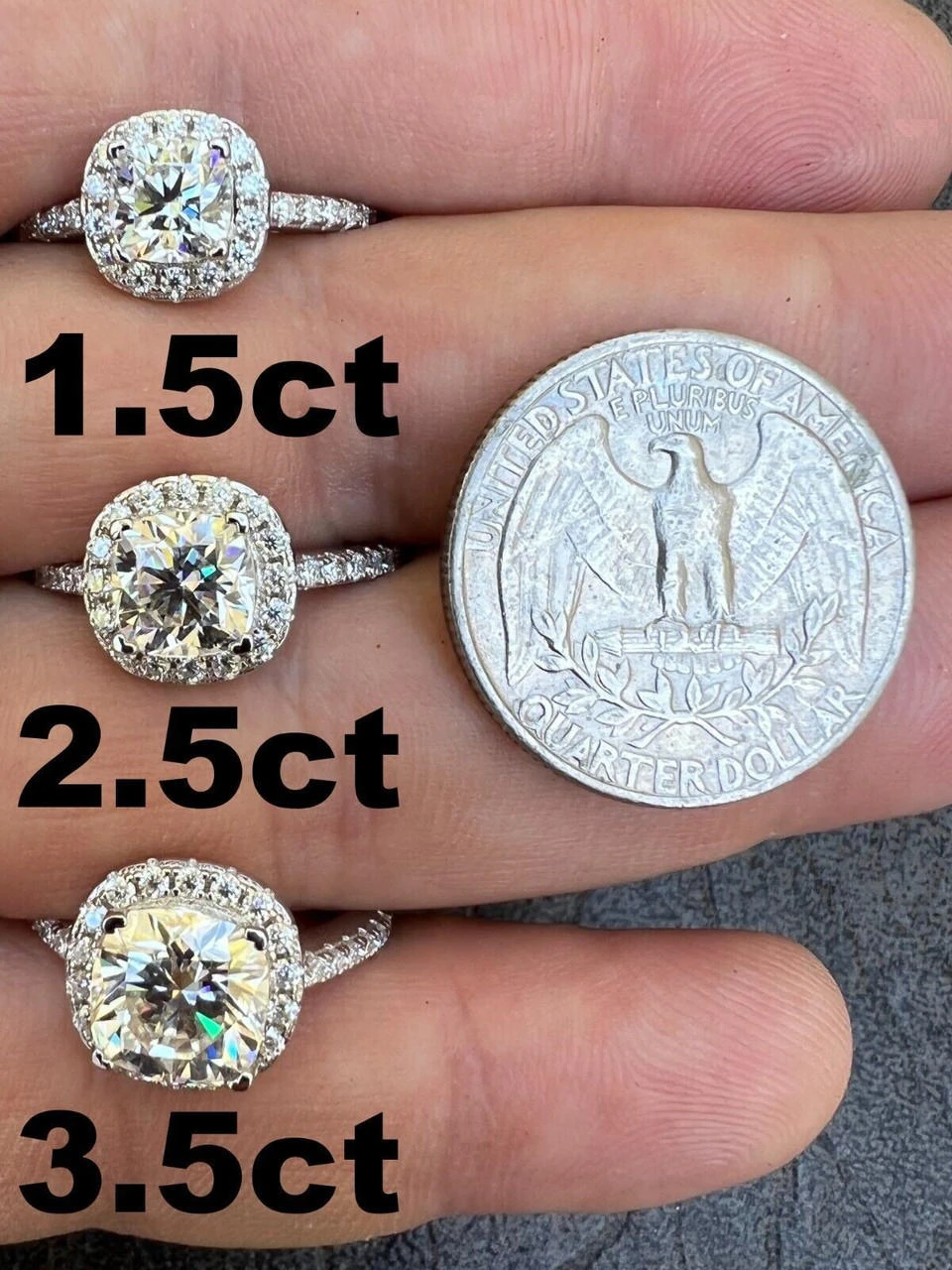 Cushion Cut Moissanite Engagement Promise Ring Passes Diamond Tester 925 Silver 6 Cushion Cut Moissanite Engagement Promise Ring Passes Diamond Tester 925 Silver - Image 4