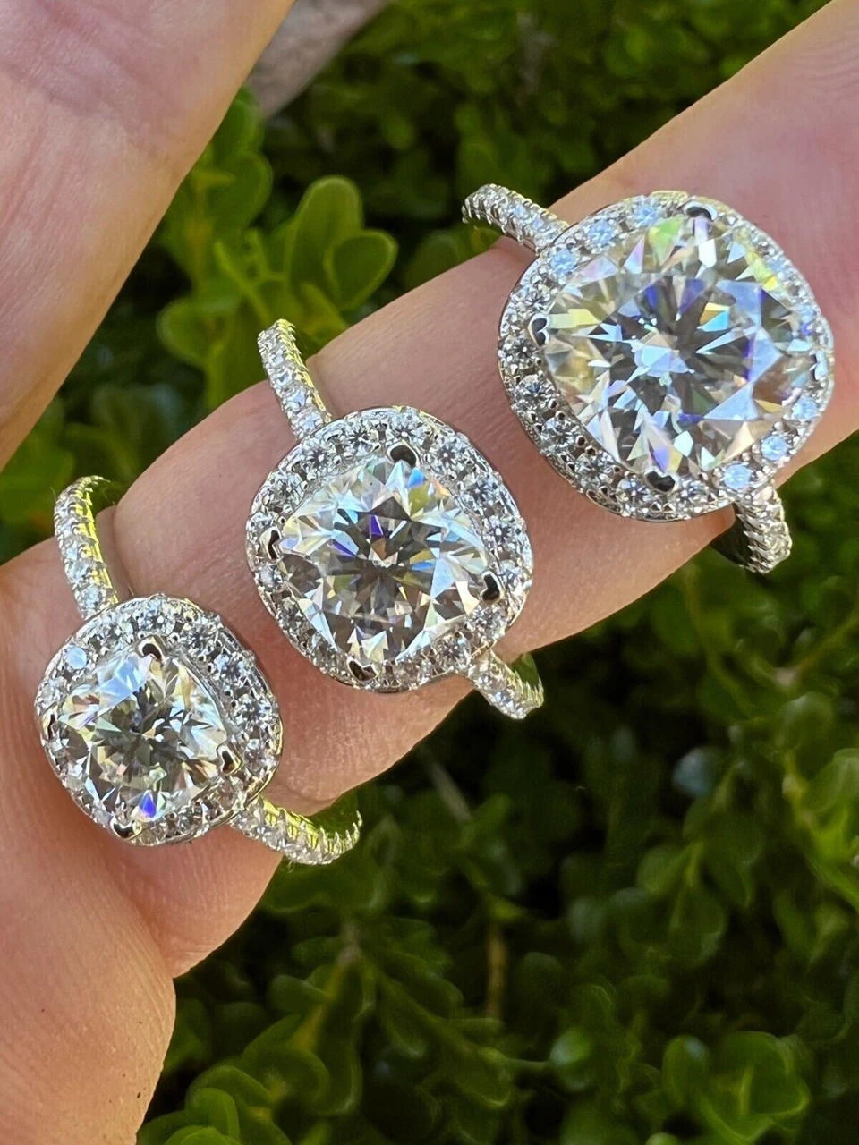 Cushion Cut Moissanite Engagement Promise Ring Passes Diamond Tester 925 Silver 8 Cushion Cut Moissanite Engagement Promise Ring Passes Diamond Tester 925 Silver - Image 6