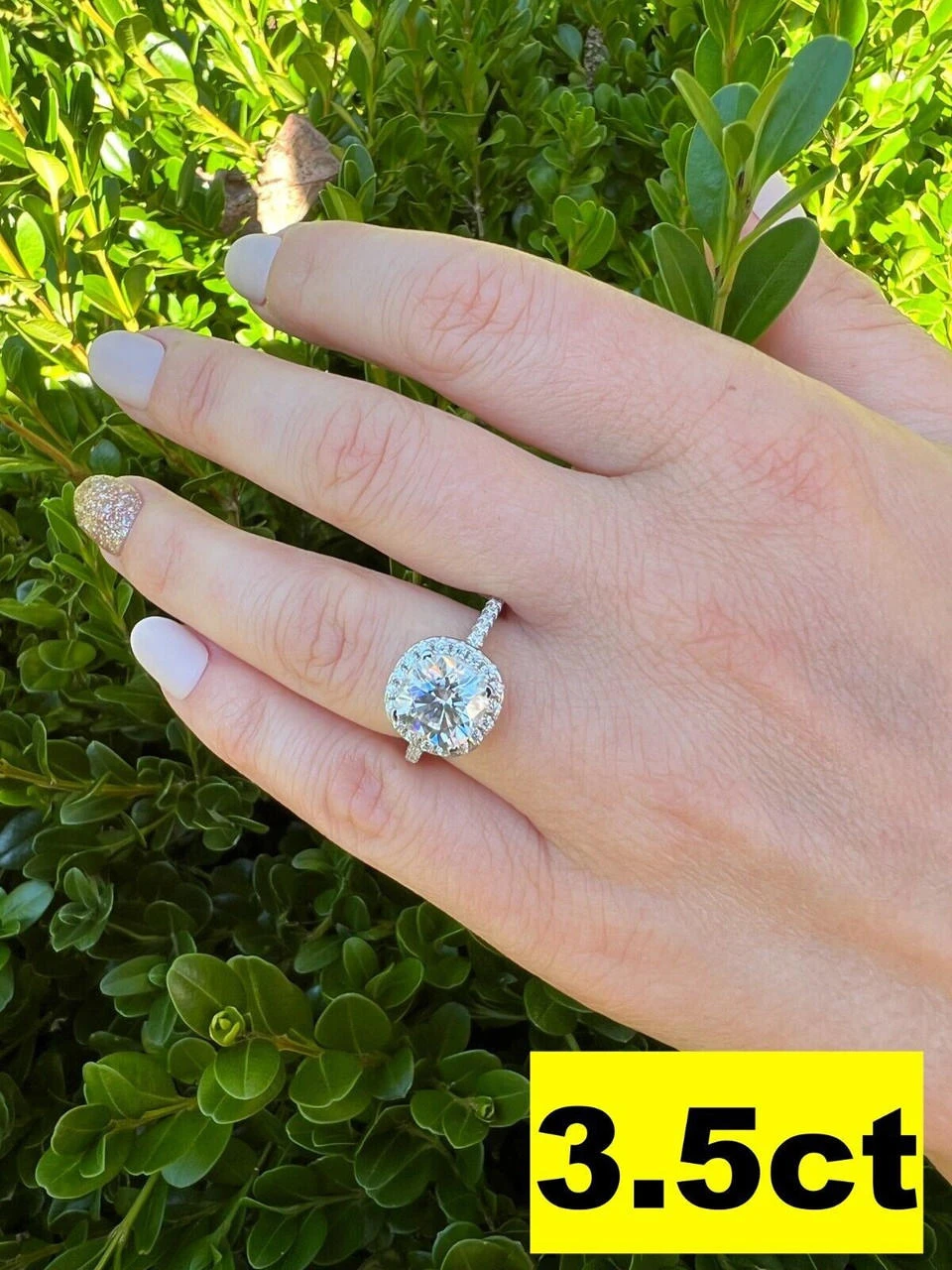 Cushion Cut Moissanite Engagement Promise Ring Passes Diamond Tester 925 Silver 7 Cushion Cut Moissanite Engagement Promise Ring Passes Diamond Tester 925 Silver - Image 5