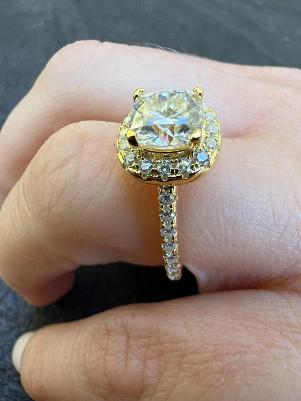 Cushion Cut Moissanite Engagement Promise Ring Real 14k Gold Vermeil 925 Silver 9 Cushion Cut Moissanite Engagement Promise Ring Real 14k Gold Vermeil 925 Silver - Image 7
