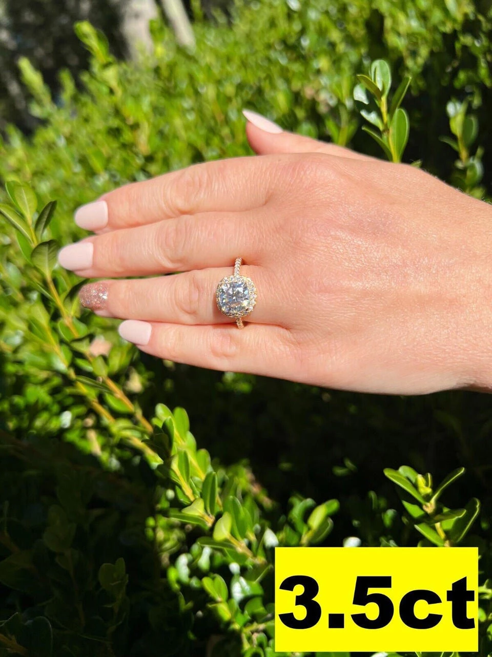 Cushion Cut Moissanite Engagement Promise Ring Real 14k Gold Vermeil 925 Silver 12 Cushion Cut Moissanite Engagement Promise Ring Real 14k Gold Vermeil 925 Silver - Image 10