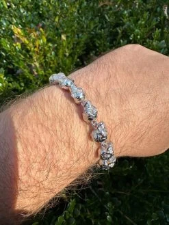 Custom Solid 925 Sterling Silver Skull Death Link Chain Bracelet W. Moissanite 24 Custom Solid 925 Sterling Silver Skull Death Link Chain Bracelet W. Moissanite -Harlem Bling Shop harlembling custom solid 925 sterling silver skull death link chain bracelet w moissanite 23821.1698982792