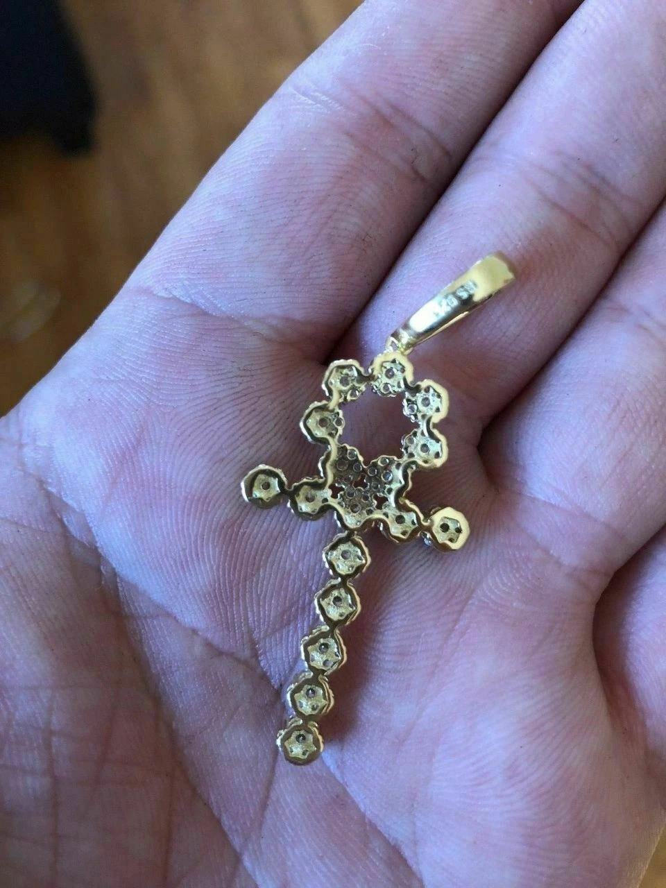 Diamond Ankh Cross Tennis Pendant Real 14k Gold Over Solid 925 Sterling Silver 8 Diamond Ankh Cross Tennis Pendant Real 14k Gold Over Solid 925 Sterling Silver - Image 6