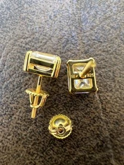 Emerald Cut Real Moissanite Solitaire Stud Earrings 14ct Gold Plated 925 Silver 22 Emerald Cut Real Moissanite Solitaire Stud Earrings 14ct Gold Plated 925 Silver -Harlem Bling Shop harlembling emerald cut real moissanite solitaire stud earrings 14ct gold plated 925 silver 94368.1664302444