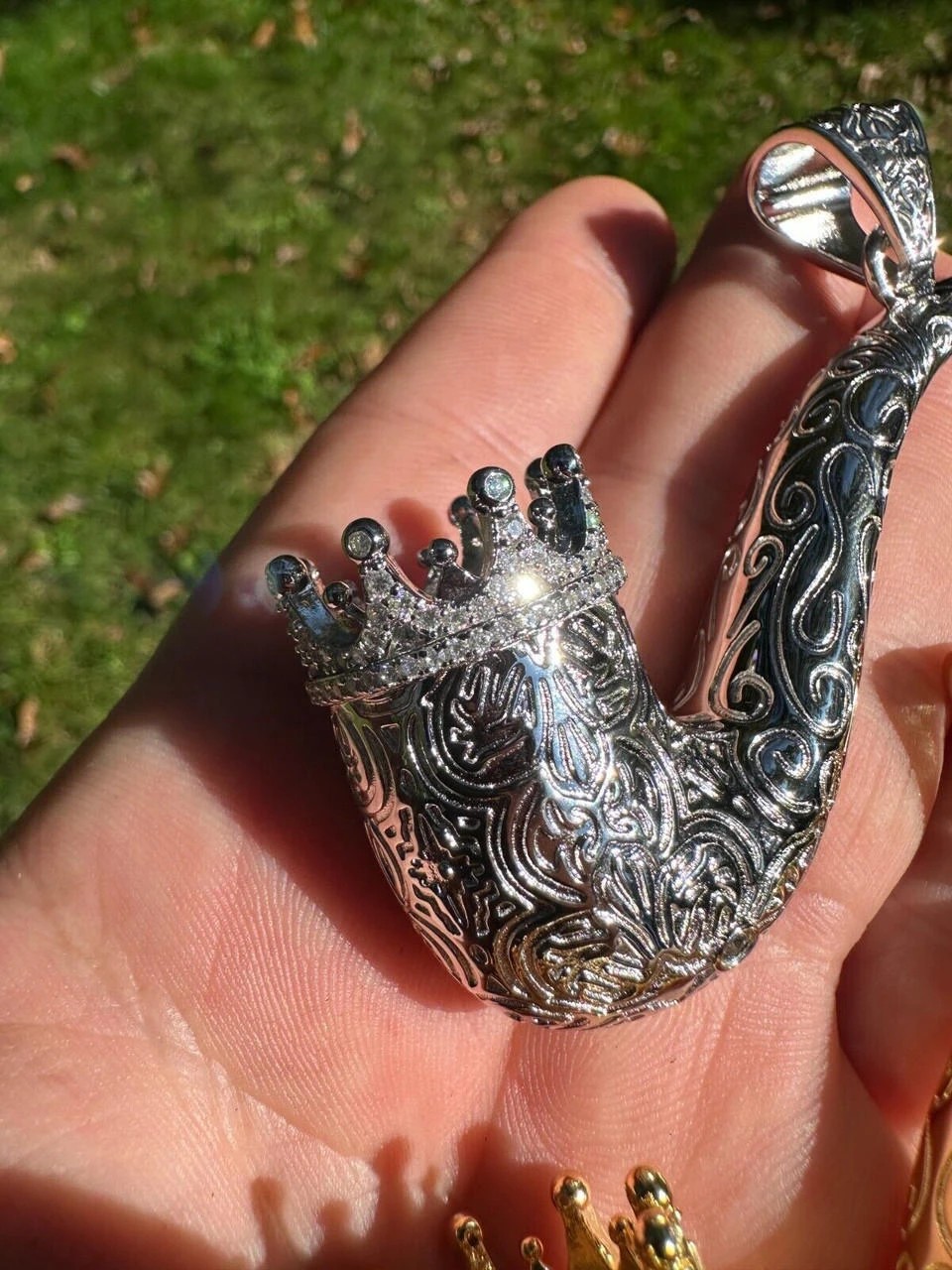 Fully Functional Tobacco Pipe Pendant MOISSANITE Real 925 Silver Iced Hip Hop 14 Fully Functional Tobacco Pipe Pendant MOISSANITE Real 925 Silver Iced Hip Hop - Image 12