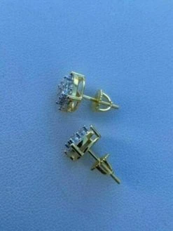 Gold Vermeil MOISSANITE Iced Hip Hop Earrings Cluster Studs Pass Diamond Tester 20 Gold Vermeil MOISSANITE Iced Hip Hop Earrings Cluster Studs Pass Diamond Tester -Harlem Bling Shop harlembling gold vermeil moissanite iced hip hop earrings cluster studs pass diamond tester 11555.1664362093