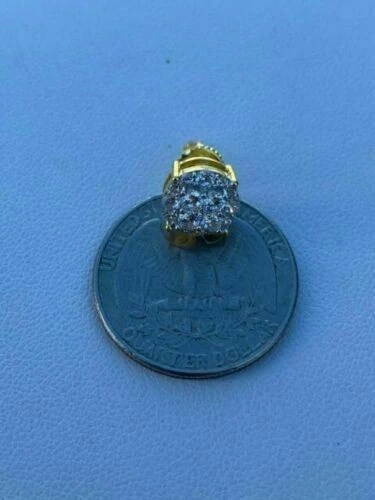 Gold Vermeil MOISSANITE Iced Hip Hop Earrings Cluster Studs Pass Diamond Tester 11 Gold Vermeil MOISSANITE Iced Hip Hop Earrings Cluster Studs Pass Diamond Tester - Image 9