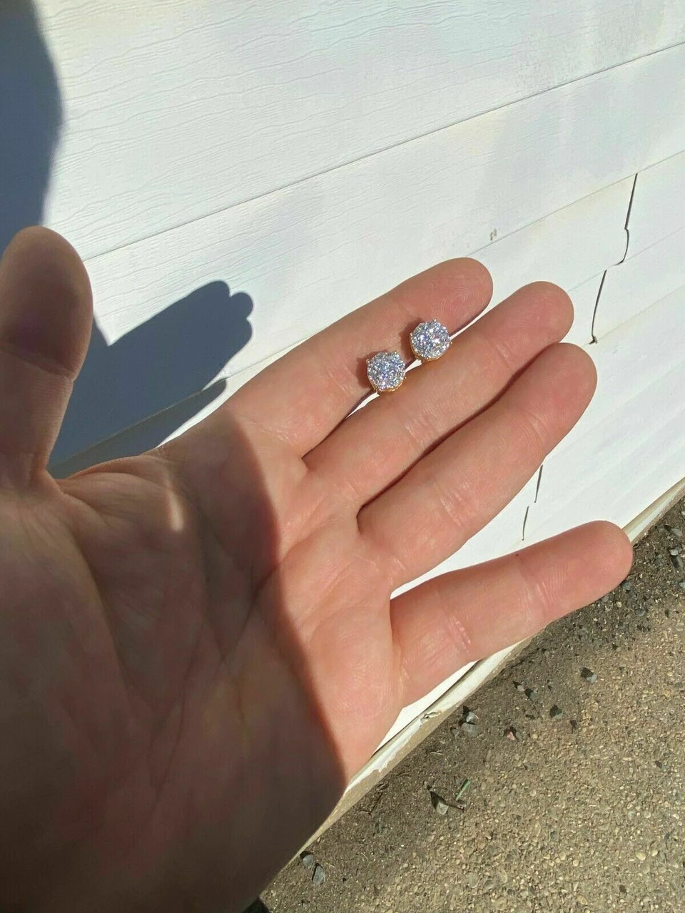 Gold Vermeil MOISSANITE Iced Hip Hop Earrings Cluster Studs Pass Diamond Tester 13 Gold Vermeil MOISSANITE Iced Hip Hop Earrings Cluster Studs Pass Diamond Tester - Image 11