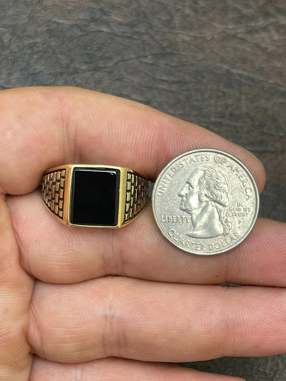 Handmade Real Solid 925 Sterling Silver Black Onyx Square Ring Size 7-13 Pinky 7 Handmade Real Solid 925 Sterling Silver Black Onyx Square Ring Size 7-13 Pinky - Image 5