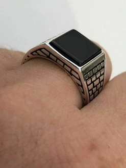 Handmade Real Solid 925 Sterling Silver Black Onyx Square Ring Sizes 7-13 Pinky -Harlem Bling Shop harlembling handmade real solid 925 sterling silver black onyx square ring sizes 7 13 pinky 00120.1664397125
