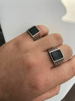 Handmade Real Solid 925 Sterling Silver Black Onyx Square Ring Sizes 7-13 Pinky -Harlem Bling Shop harlembling handmade real solid 925 sterling silver black onyx square ring sizes 7 13 pinky 75559.1665669487