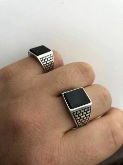 Handmade Real Solid 925 Sterling Silver Black Onyx Square Ring Sizes 7-13 Pinky -Harlem Bling Shop harlembling handmade real solid 925 sterling silver black onyx square ring sizes 7 13 pinky 88765.1664379579