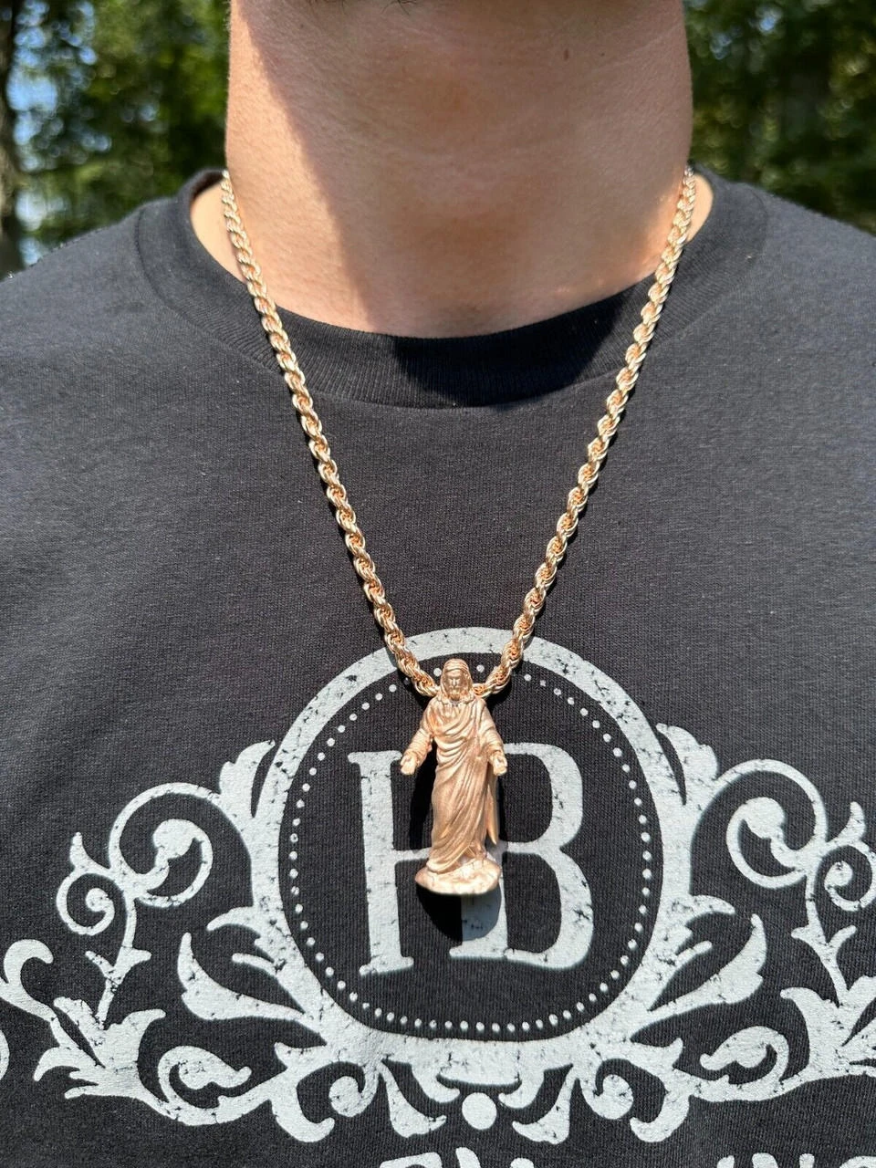 Heavy 3D Jesus Piece Real 925 Silver / 14k Yellow Rose Gold Pendant Necklace 14 Heavy 3D Jesus Piece Real 925 Silver / 14k Yellow Rose Gold Pendant Necklace - Image 12